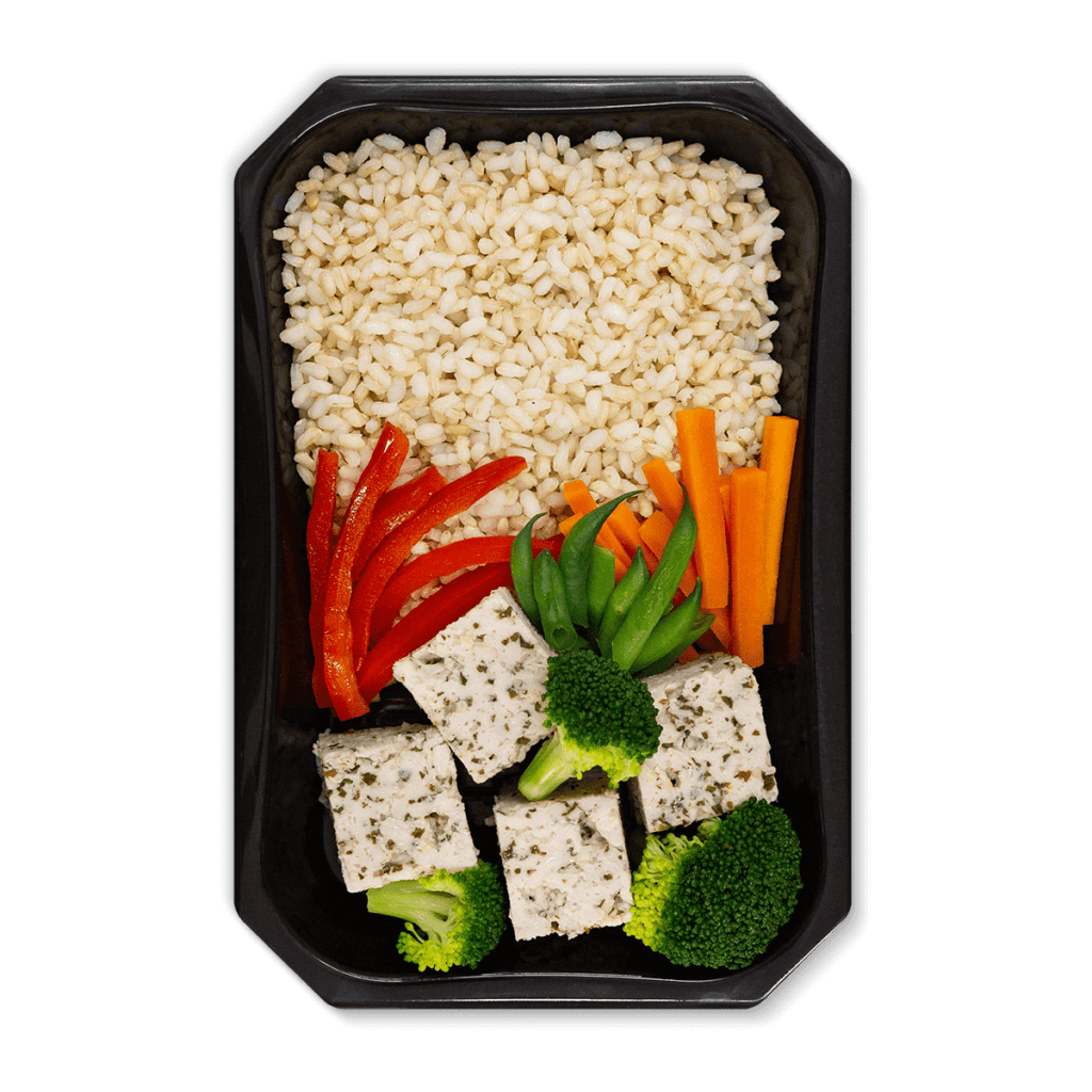 Pavo con arroz integral y vegetales