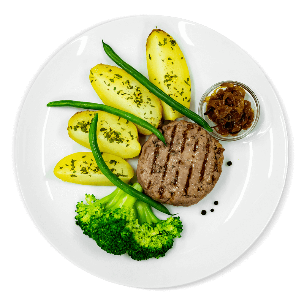 Burger de ternera premium con patata asada