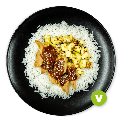 Heura teriyaki con basmati